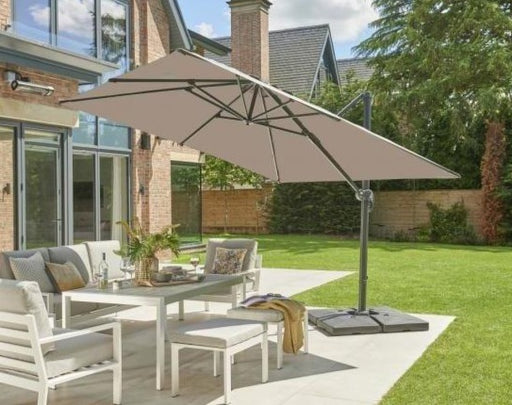 Norfolk Leisure Royce Executive Standard Taupe Cantilever Parasol 3x3M