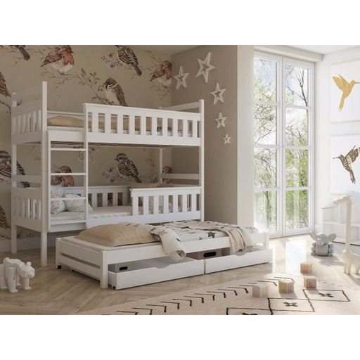 ARTE Wooden Bunk Bed Kors with Trundle and Storage