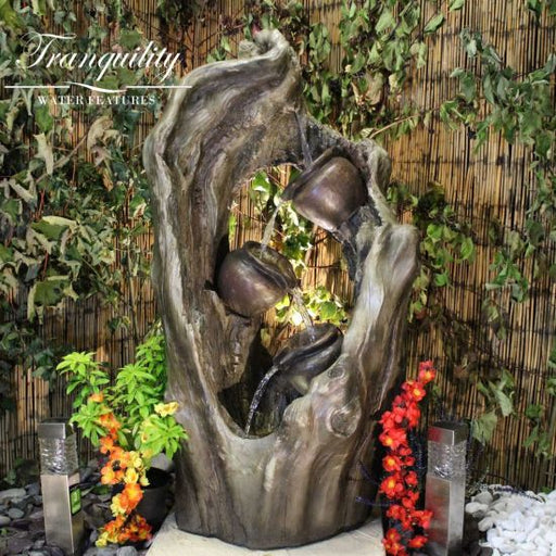 Tranquility Woodland Trio Wood Effect Water Feature